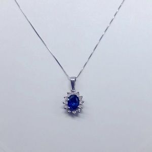 Lab created sapphire necklace